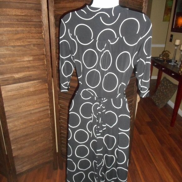 Vintage Y2K faux wrap dress back with white circles, size XS - Picture 2 of 5